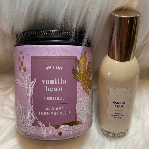 2-pc Set “VANILLA BEAN” by B&BW / WB, 1-Single Wick Candle & 1-Room Spray, NWT - Picture 1 of 7